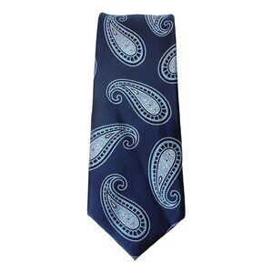 MICHAEL KORS Navy Blue Pine Paisley Silk Classic Tie